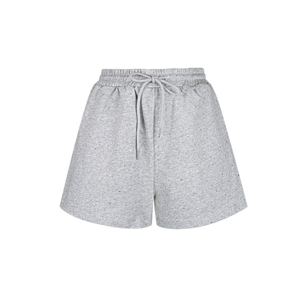 Joggingstof short - grijs l