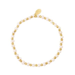 Armband mix - parel en goud