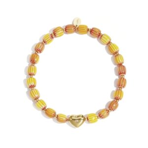 Armband hartje - geel