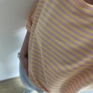 Sweatstof truitje - geel/roze