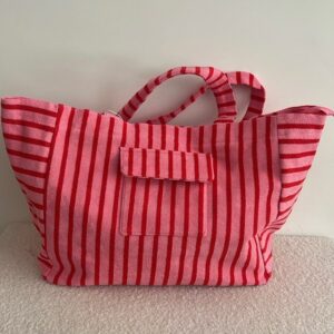 Shopper streep - rood / roze