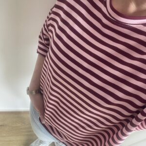 Sweatstof truitje - bordo/roze