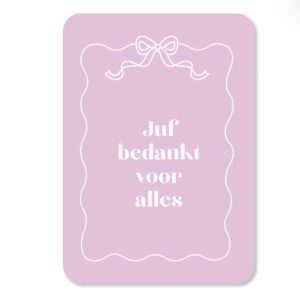 Kaart Juf bedankt