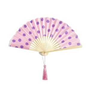 Waaier stippen roze/lila