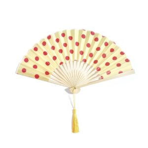 Waaier stippen geel/rood