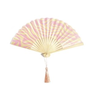 Waaier zebraprint roze/geel