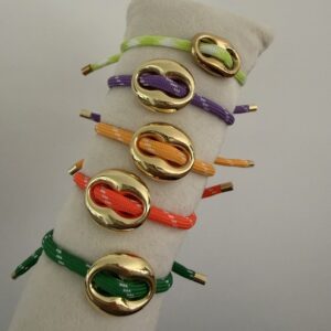 Armband gekleurd touw - boon goud