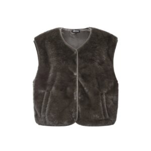 Gilet faux fur - donkerbruin l/xl