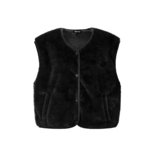 Gilet faux fur - zwart s/m