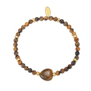 Armband kraaltjes - tijgeroog bruin