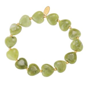 Armband luxe hart - groen jaspis