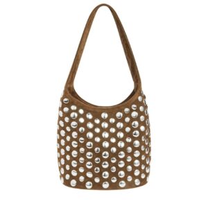 Tas bruin - studs zilver