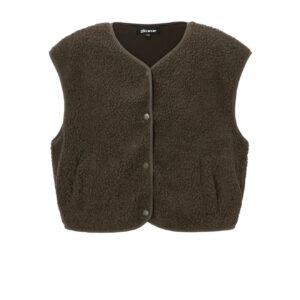 Gilet teddy - donkerbruin l/xl