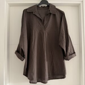 Blouse basic - donkerbruin